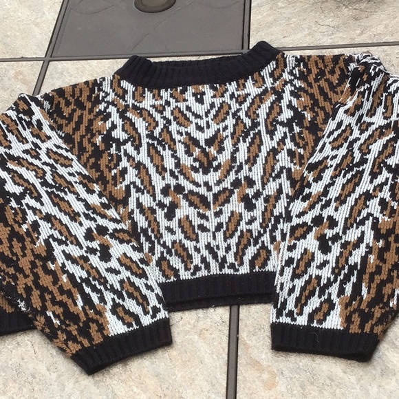 Vintage leopard crop sweater - Picture 1 of 5